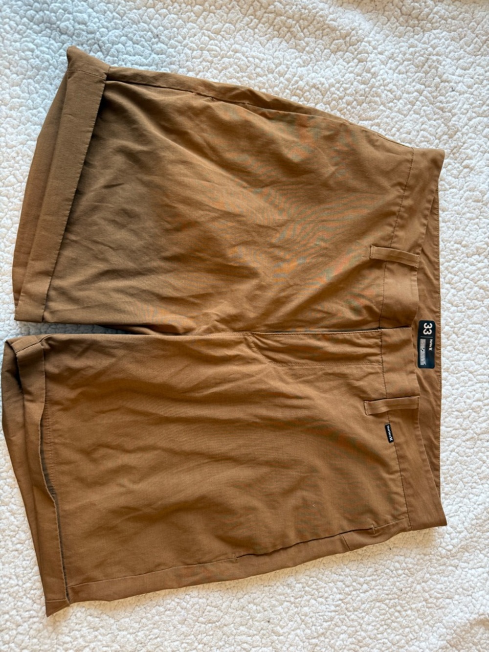 Hurley Men's Tan Flat-Front Shorts